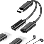 Dpzo - jamais UTILISÉ]Adaptateur Double usb c Jack Casque et Chargeur, 2 en 1 Type c Audio Charge, Double Prise Jack de Type c Compatible avec