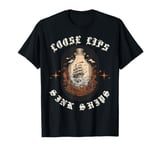 Loose Lips Sink Ships Ocean Strom Ship In A Bottle T-Shirt