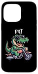 Coque pour iPhone 14 Pro Max Pat Funny Alligator Moto Design pour garçon Nom Pat