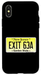 Coque pour iPhone X/XS Sortie de plaque d'immatriculation New Jersey NJ GSP Parkway 63A