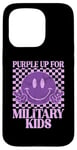 Coque pour iPhone 15 Pro Purple Up pour enfants militaires Army Purple Military Child