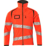 SOFTSHELL JAKKE,5XL,HI-VIS RØD