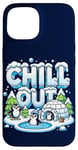 Coque pour iPhone 15 Antarctique Pingouin Lover Chill Out Cute Winter Pingouin Igloo