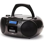 Aiwa BBTC-660DAB/BK Noir Radio Hi-Fi portable avec CD, platine caste, Bluetooth,DAB+,USB