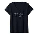 Womens Everything Is Mindset Inspirational Mind Motivational Quote V-Neck T-Shirt