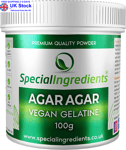 Special Ingredients Agar Agar 100g Premium Quality Powder Vegan Gelatine, Europe