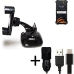 For Doogee S88 Pro car holder + CHARGER windshiled bracket 