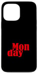 Coque pour iPhone 13 Pro Max Graphique rouge des lundis de la semaine