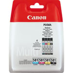 Canon CLI-581 Multipack Ink Cartridges, CLI-581BK CLI-581C CLI-581M CLI-581Y BNB