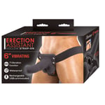 Fun For Everyone! Erection Assistant Hollow Vibrating Strap-On 6 inch Black