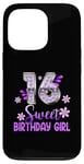 Coque pour iPhone 13 Pro Mignon Violet Noir Sweet 16 Style Girl 16th Birthday Seize ans