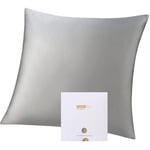 ZIMASILK 100% Mulberry Silk Pillowcase for Hair and Skin,Both Sides 19 Momme Silk, 1pc (80x80 cm, Dark Grey)