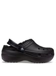 Crocs Classic Platform Lined - Black, Black, Size 3, Women