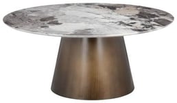 Chicago White Ceramic Round Pedestal Coffee Table