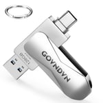 USB Stick for iPhone 15, 128GB iPhone USB Memory Stick with USB C and USB 3.0, Photo Stick External Storage iPhone Backup Flash Drive for iPad, iPhone Thumb Drive for Android Phone MacBook PC (128 GB)