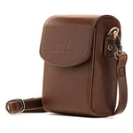 MegaGear MG1429 Panasonic Lumix DC-ZS200, TZ200, Leica C-Lux Leather Camera Case with Strap - Dark Brown
