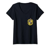 Womens Harry Potter Hufflepuff Pocket Print V-Neck T-Shirt