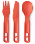 STS Passage Cutlery Set 3pc Orange 3-delt bestikksett kniv, skje og gaffel