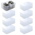 SUNDIS Pure Box, lot de 8 petites boîtes de rangement en plastique transparent, format A5, idéales pour petits objets, accessoires, loisirs créatifs et petites fournitures