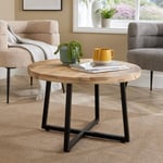 Coffee Table Criss Cross Iron Base Mango Wood Top Home Living Furniture Storage