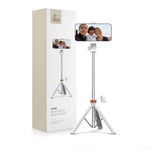 Tech-Protect Bluetooth selfie stick / stativ med fjernbetjening, 148cm - hvid