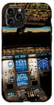 Coque pour iPhone 11 Pro Plane Cockpit Flight Instruments Aircraft Pilot Aviation Art