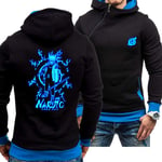 Hoodie Men's Sweatshirt Jacket Pullover - 3D Uzumaki Naruto Print Baseball Uniform Unisex Hooded Tops Long Sleeve Casual Spring and Autumn Sweater Jacket - Youth Gift ，Black+Blue ，M