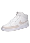 Nike Femme WMNS Court Vision Mid Sneaker, Summit White/Lt Orewood BRN-White, 44.5 EU