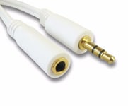 15m Jack Headphone Extension Cable M-F Gold Plated 49.21 Foot White 3.5mm Jack