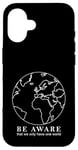 Coque pour iPhone 16 Contours de la carte du monde Protection de la nature