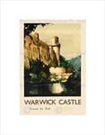 Wee Blue Coo VINTAGE TRAVEL WARWICK CASTLE BRITISH RAILWAYS NEW FRAMED ART PRINT B12X11941