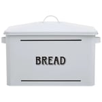 13L Grocer White Bread Bin Metal Loaf Storage Handle Food Container Kitchen