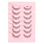 Syntetiska fibrer lösögonfransar Naturliga Wispy Clear Lash-Band Fake Eyelashes Fluffy-3D Curly Strip Volym Cat-Eye Fransar B