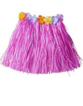 Hawaii Hula Kjol med Blommor - 40 cm Rosa