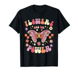 Retro Hippy 60s 70s Butterfly Flowers Are The Power T-Shirt