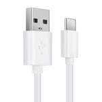 Câble USB C Type C de 1m pour JBL Charge 4 Flip 5 Link Portable LIVE 300TWS Pulse 4 Clip 4 transfert de données et charge 3A blanc en PVC