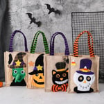 Halloween-koristelu, Halloween-pakkauspussi, Halloween-temppu tai herkku, noita, kurpitsa, musta kissa, kallosuunnittelu Kallo