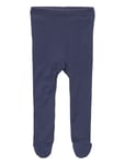 Baby Rib Tights W. Feet Bottoms Trousers Blue Copenhagen Colors