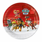 Papperstallrik Paw Patrol 23cm 8-pack Röd