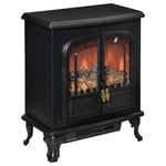 **HOMCOM Electric Fireplace LED Flame Effect | 1000W/2000W Heater w/ Double Door