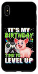 Coque pour iPhone XS Max It's My Birthday Pig Time to Level Up Jeu vidéo