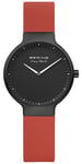 Bering 15531-523 Max René Red Strap Black IP Plated Case Watch