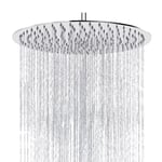 Rain Shower Head, Katezon High Flow Rainfall Showerhead Stainless Steel, Bathroom Waterfall Shower Universal Wall Ceiling Mount (12'', Chrome)