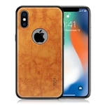 MOFI iPhone X 5.8 tum mobilskal plast syntetläder silikon - Brun