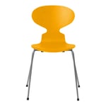 Fritz Hansen - Myran 3101 True Yellow Färgad Ask/Silver Grey - Ruokapöydän tuolit - Arne Jacobsen - Keltainen - Metalli/Puu