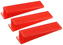 SIXTOL Level System Wedge Floor Leveling Wedges | Tile Levelling | 100pcs Reusable Red Wedges | Bathroom | Kitchen