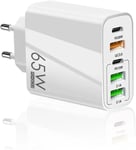 Chargeur Usb C, 65w 5 Port Prise Usbc Chargeur Rapide Compatible Iphone, Multi Secteur Pd+Qc 3.1a Type C Adaptateur Compatible Iphone 16 15 14 13 12 11 Pro Max X Xs Xr 8 Plus Mini Se, Ipad,S.[F10]