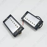 2x Silver with Black Frame Electric Guitar Humbucker Pickup For Gibson LP Guitar