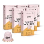 Grind Caramel Blend Coffee Pods – Pack of 60 Coffee Capsules – Nespresso® Original Machine Compatible Pods – Home-Compostable Coffee Pods – Tasting Notes of Milk Chocolate, Caramel, Almond