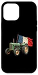 Coque pour iPhone 12 Pro Max Tracteur Agricole Vert Drapeau Français Agriculteur Ferme